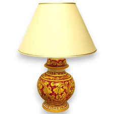 Lume barocco in ceramica Caltagirone - h 55 cm ca. decoro Barocco con Palmetta f