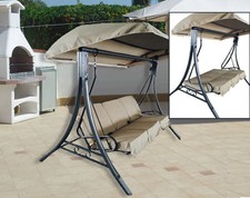 GAZEBO LETTO DONDOLO ECRU' MULTIFUNZIONE PRENDISOLE FERRO ARREDO GIAR M. VENEZIA