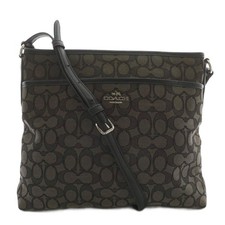 Borsa a tracolla tela pelle firma modello all over logo hardware argento