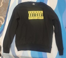 Felpa Parental Advisory Colore Nero Taglia XXL senza Cappuccio con Logo Cucito