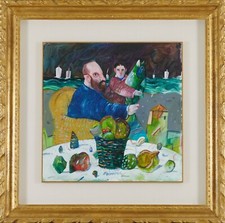 ANTONIO POSSENTI 50x50 olio su cartone telato 1990 cornice e archivio su foto