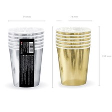 Bicchieri Oro Argento Lucido Anniversario 180ml 6pz 9923