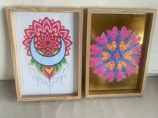 2 disegni Mandala piccoli quadri per  decorazione casa ufficio mandala