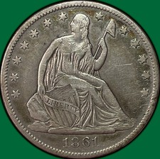 1861-O Seated Liberty Half
