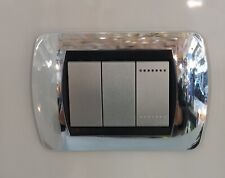 BTICINO PLACCA LIVING INTERNATIONAL 3 MODULI CROMO LUCIDO COMPATIBILE L4803CR