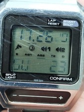 Orologio da uomo vintage OMEGA SENSOR QUARTZ degli anni '70, cronografo LCD 