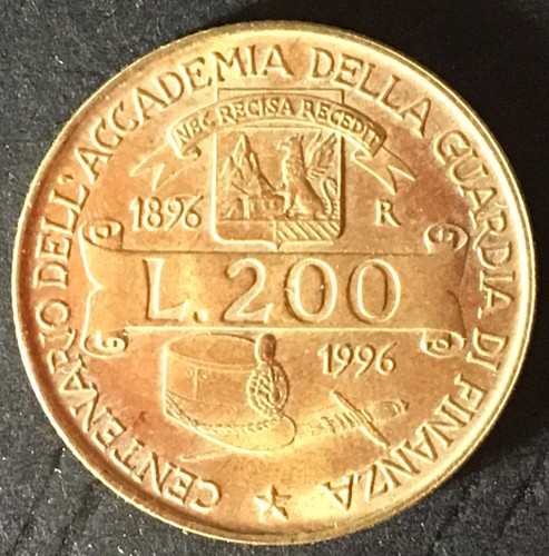 Moneta 200 lire 1996 - moneta,