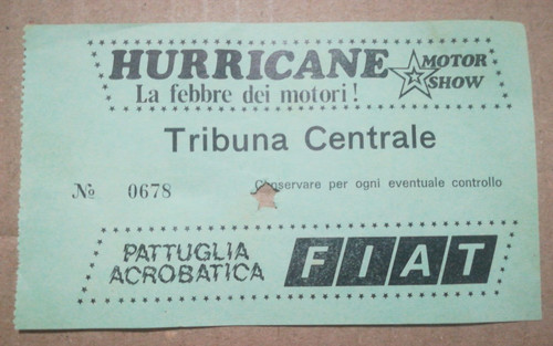 Biglietto hurricane motorshow - hurricane,