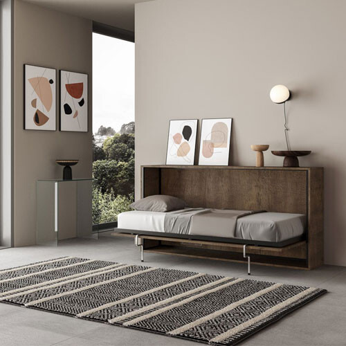 Letto singolo scomparsa noce - singolo,