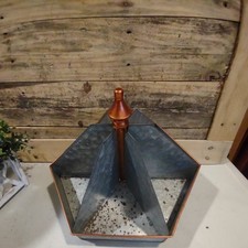 Organizer vintage in metallo zincato rack 12 pollici pezzo centrale finiture oro 