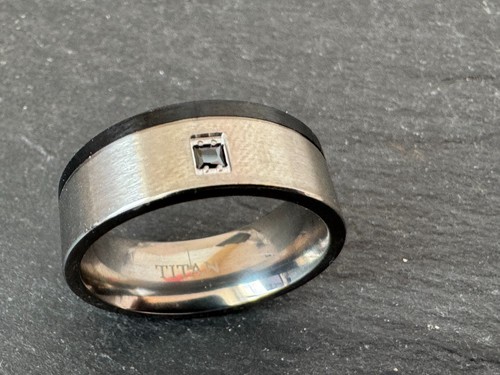 Anello titanio opaco annerito - anello,
