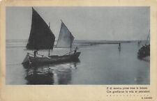 AL19-5B) CARTOLINA VERSI A. ALEARDI BARCA PESCA VG INTRA LUINO ARIZZANO 1912