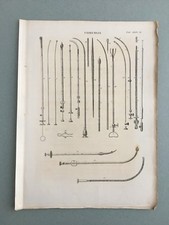 INCISIONE 1843 ATTREZZI CHIRURGIA MEDICINA GINECOLOGIA BIOPSIA PINZE TAVOLA