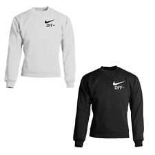 Felpa Uomo Donna NIKE logo maglia girocollo nera e bianca logo nike OFF Unisex