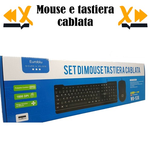 Tastiera mouse cablata - e,