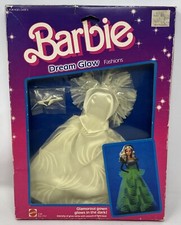 Vintage Barbie Dream Glow Fashions Superstar epoca #2188 abito bianco 1985 HTF