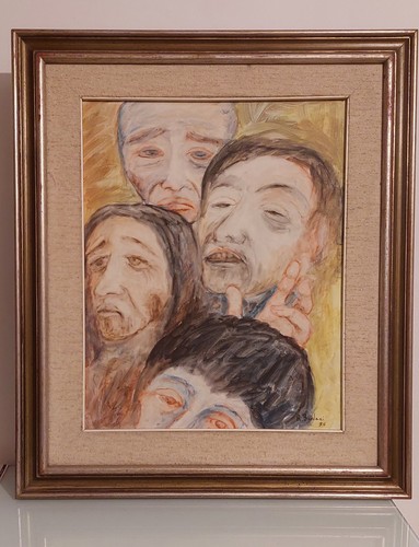 Dipinto olio tela anni 70 - su,