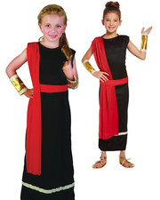 Abito elegante per ragazze toga romana libro della dea greca settimana giorno abito bambino Regno Unito