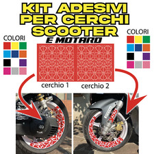 Kit ADESIVI triangoli per cerchi scooter e motard (booster, aerox, vespa sh ecc)
