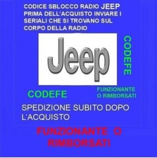 CODICE SBLOCCO RADIO AUTORADIO JEEP  SPEDIZIONE DO SUBITO IL CODE