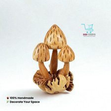 Scultura fungo in legno fatta