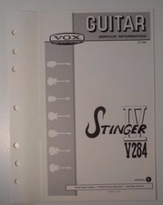 Chitarra VOX originale 1969 - Stinger IV V284 informazioni di servizio 