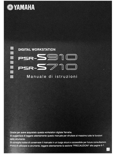Manuale istruzione yamaha - istruzione,