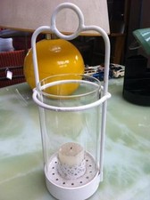 LAMPADA PORTA CANDELA LANTERNA IN METALLO BIANCO