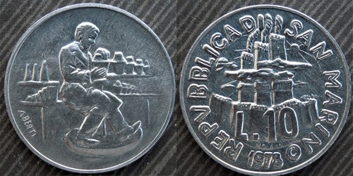 San marino 10 lire - lire, 1978