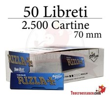 Cartine Rizla Blu Corte Singole Blue Regular - Rolling paper, Total 50 Libretti