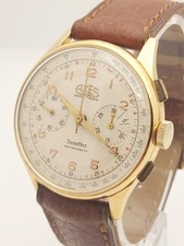 Axes Chronograph Oro 18K, Vintage  17 Rubis, 37mm Run Gold 18K