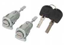 SKODA FABIA 6Y (1999-2007) 2x SERRATURA CILINDRETTO SET CHIAVI 1U0837168 NUOVO.