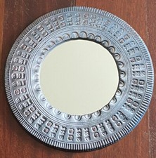 SPECCHIO ARTE SARDA SILECCHIA SASSARI DIAMETRO 37 cm  GRIGIO VINTAGE ANNI '90