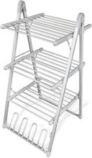 Stendibiancheria Elettrico Pieghevole in Alluminio E ABS, Grigio, 66 X 73 X 135 