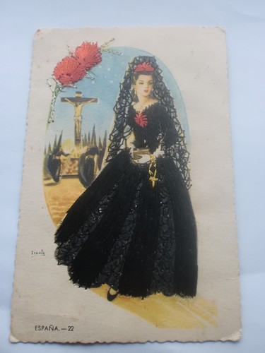 Spain embroidered silk dress - spain,