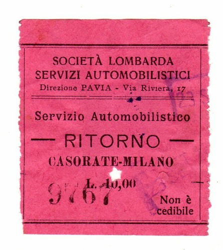 Biglietto societa lombarda - biglietto,