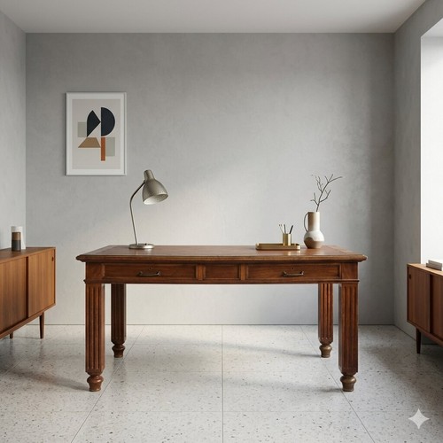 Scrivania antica noce con - scrivania,