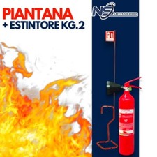 Estintore 2kg CO2 Casa Impianto Elettrico Cucina ristorante Stufa +ASTA+CARTELLO