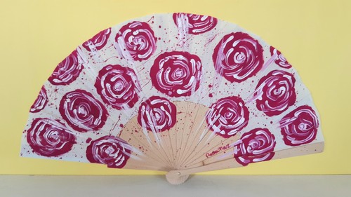 Abanico pintado decorados - abanico,