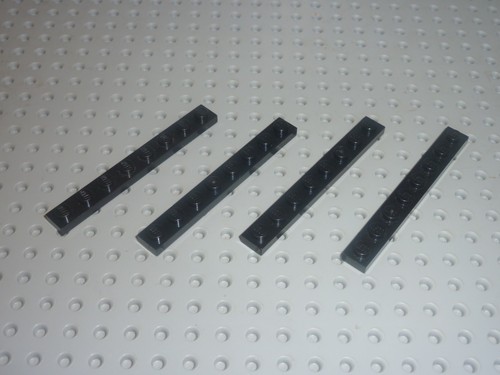 Lego plate 1x8 black réf - 1x8,