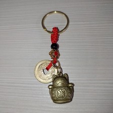 Portachiavi portafortuna Gatto Moneta Amuleto Prosperità Fortuna Ricchezza 