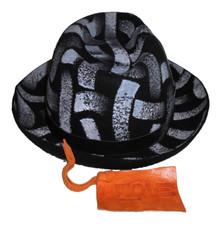 Cappello uomo Move Roma Cappelli Donna fatto a mano lana nero/argento taglia 58-59