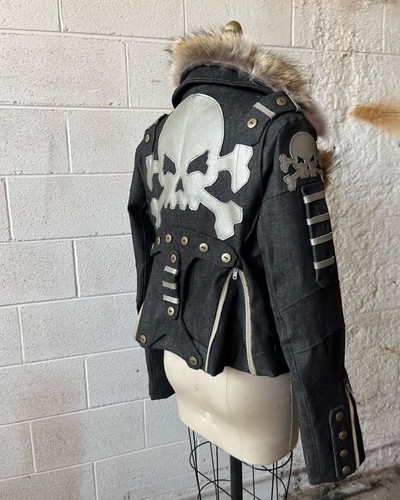 Giacca teschio denim - , con