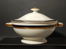 VINTAGE ZUPPIERA CENTROTAVOLA PORCELLANA THOMAS ROSENTHAL BLU COBALTO E ORO