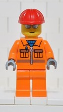 Lego City cty0125 operaio edile stradale elmetto rosso occhiali sole 7632 7746