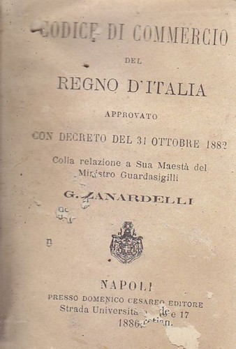 Codice commercio del - commercio, regno