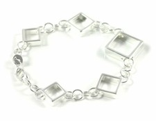 Donna Lusso Bracciale Catena Gioiello con Ciondoli Argentato Ø 60mm
