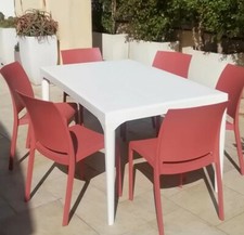 Set Tavolo Resina Bianco