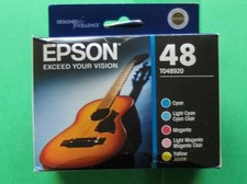 01-2019 NUOVO CON SCATOLA 5 INCHIOSTRI ORIGINALI EPSON 48 STILO RX620 T0482 T0483 T0484 T0485 T0486