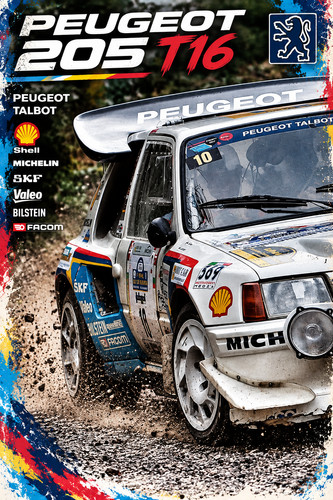 Peugeot 205 t16 poster in - a3,